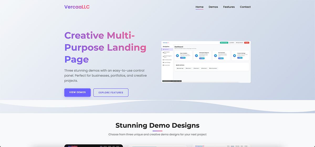 Multi-Purpose Landing Page Overview